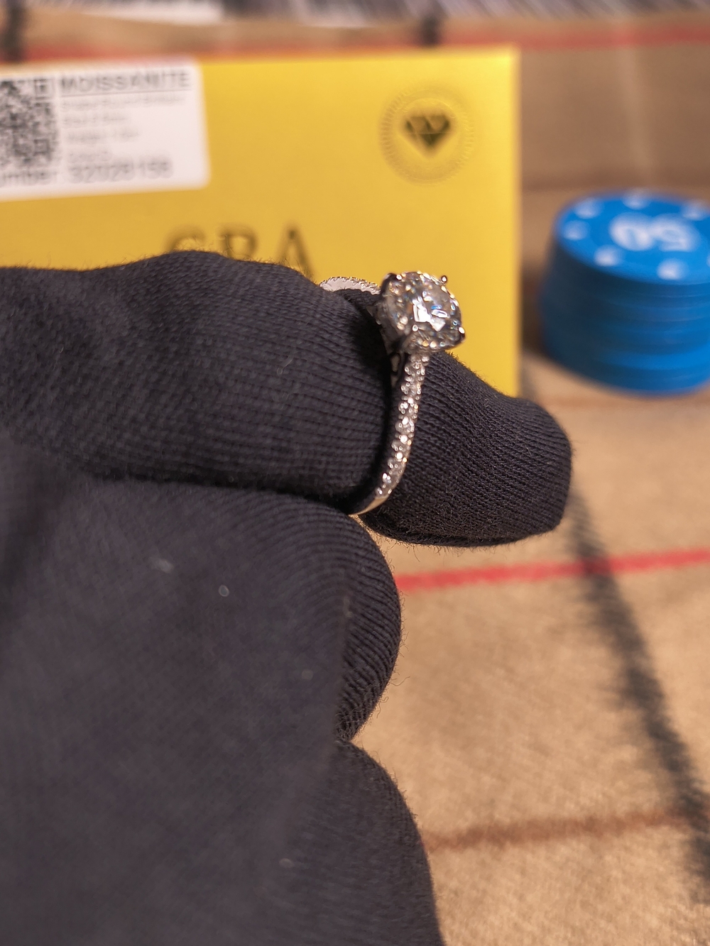 1ct Round Moissanite Ring Size 7 Silver Floral Halo Gift Jewelry - Picture 4 of 8